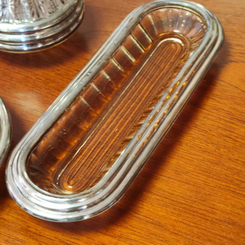 Vintage vanity set used, 5 pieces