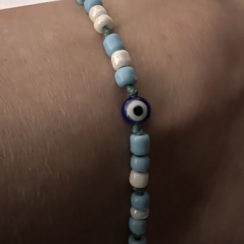 Adjustable anklet 20cm like new, blue and turquoise