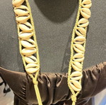 Summer belt with shells new, beige adjustable