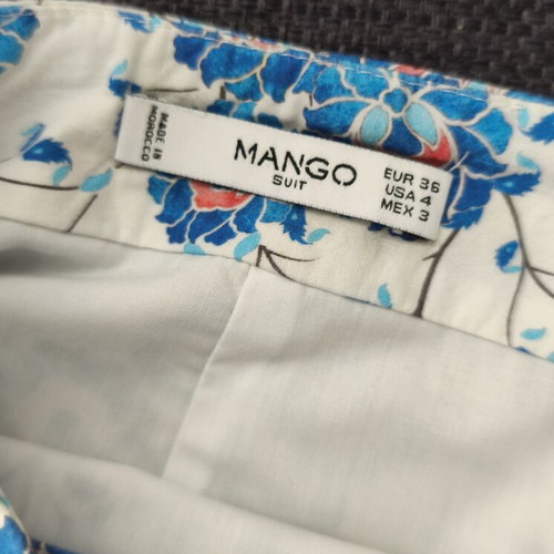 Mango summer skirt, size 36, cotton, white and blue