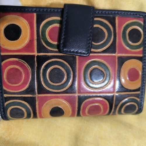 Leather wallet new multicolor with many slots Moon