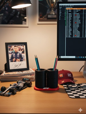 3D Εκτυπωμένη Μολυβοθήκη F1 Νέα, Διοργανωτής Γραφείου με Σχέδιο Ελαστικών