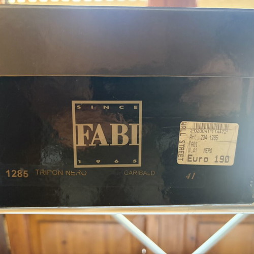 Fabi men's shoes size 42 black leather like new, made in Italy