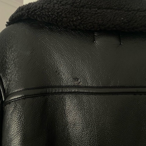 Bershka black jacket used with synthetic fur, size S