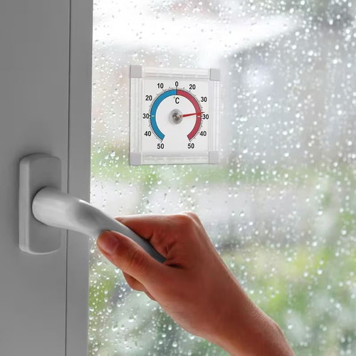 Double-Sided Glass Analog Thermometer new