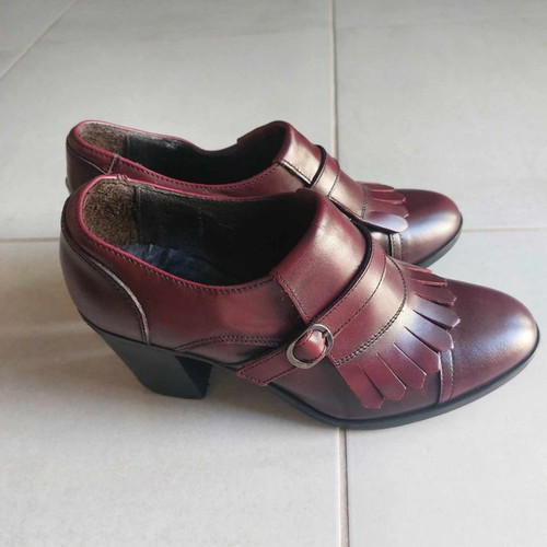 Fratelli Karida loafers used, burgundy, 7cm heel