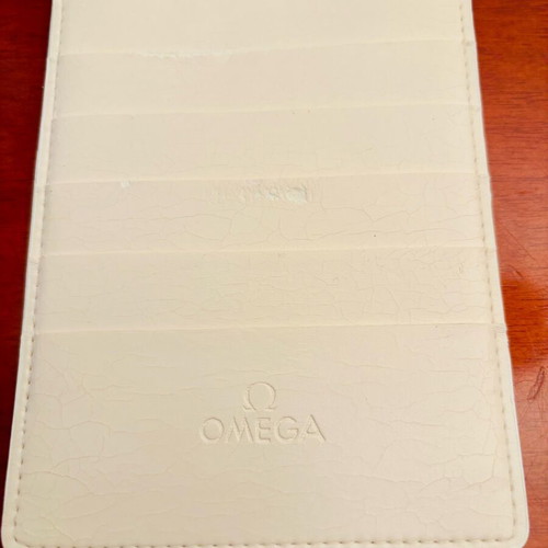 Omega leather card holder white like new