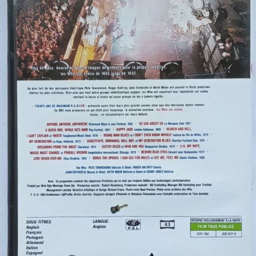 The Who Trente Ans De Maximum R&B Live DVD, rock