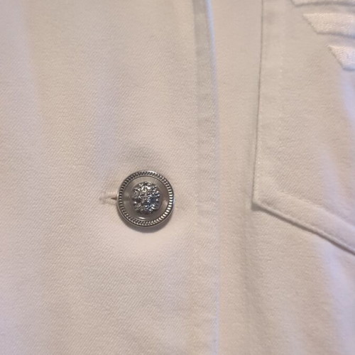 Laurel white long jacket like new with 4 buttons and embroidered pocket
