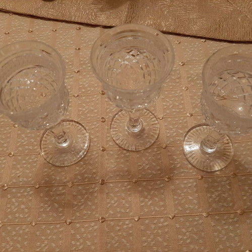 Liqueur glasses set of 3 crystal vintage, new