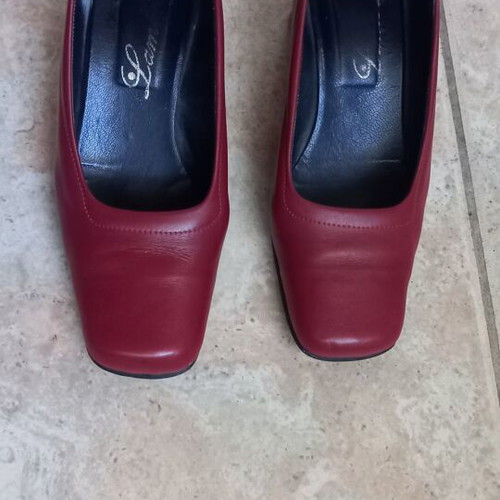 Bordeaux wedge heels used, size 38, 4.5 cm platform
