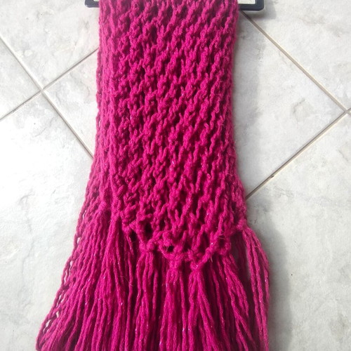 Knitted scarf used color magenta