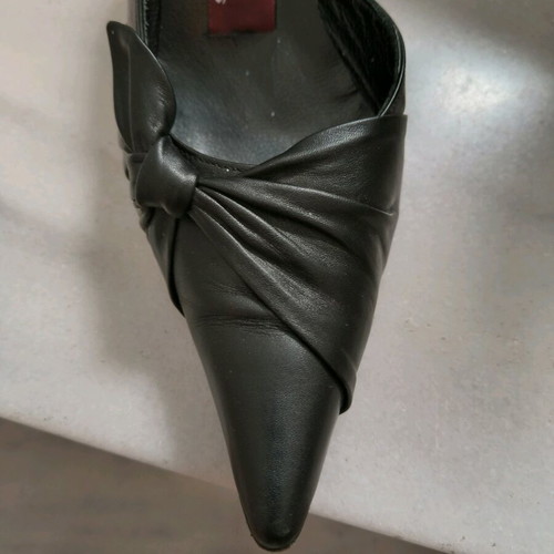 Leather black pumps used, size 38, 5 cm heel