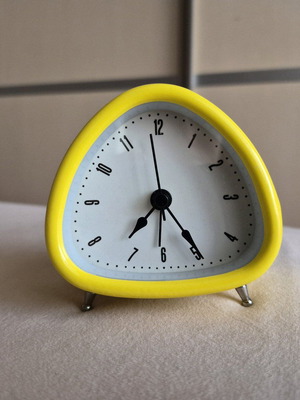 IKEA DROLLA Scandinavian Retro Alarm Clock like new, yellow