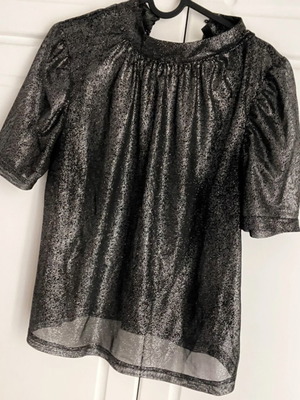 H&M transparent blouse worn once, size L, black and white