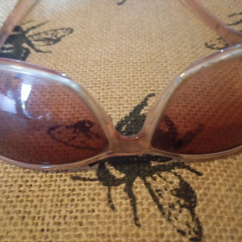 DKNY sunglasses used, pink and brown
