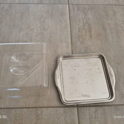 WMF Cromargan 18/10 Vintage Square Cheese Serving Tray with Lid like new