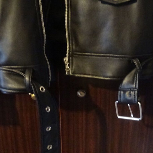 Pull & Bear leather jacket size S black like new