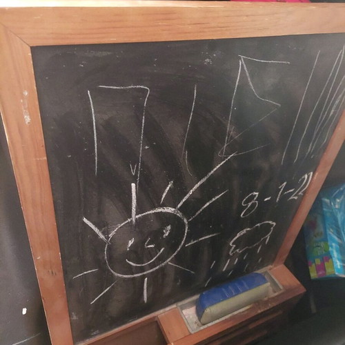 Blackboard like new with chalk holders and sponge, large size