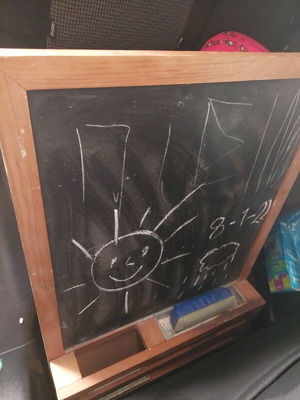 Blackboard like new with chalk holders and sponge, large size