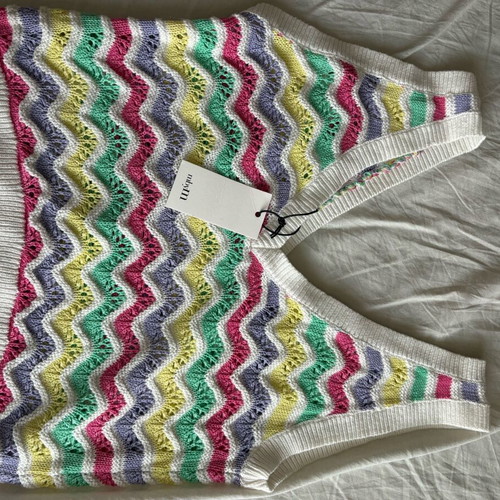 Women's cotton top new, mbyM, blue and pink, sizes S and M