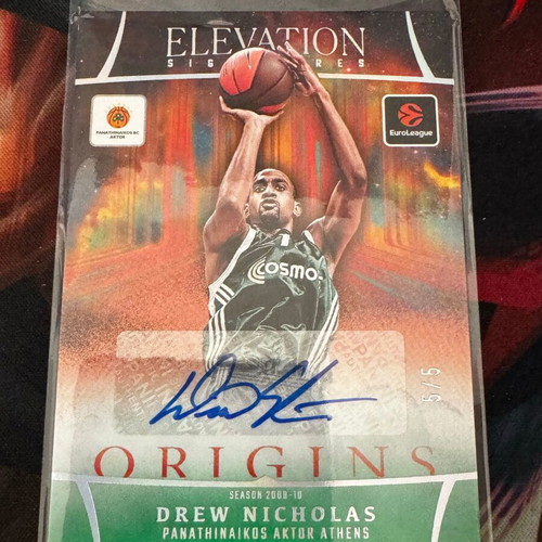 Panini Origins Euroleague Drew Nicholas Green Elevation Auto /5