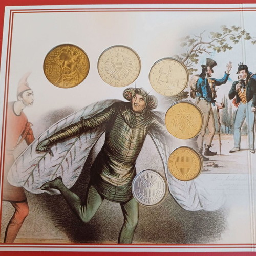 Austrian coin set 6 uncirculated 2001 in sealed blister new