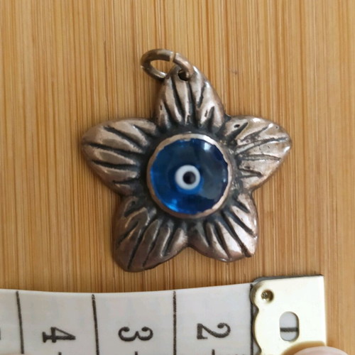 Silver .925 pendant amulet new with evil eye