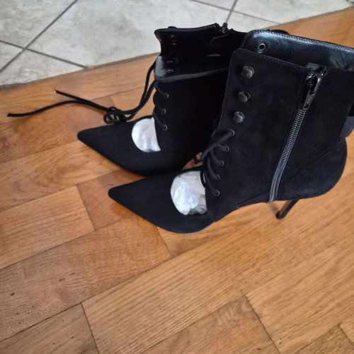 Kalogirou Black Suede Ankle Boots New Size 37