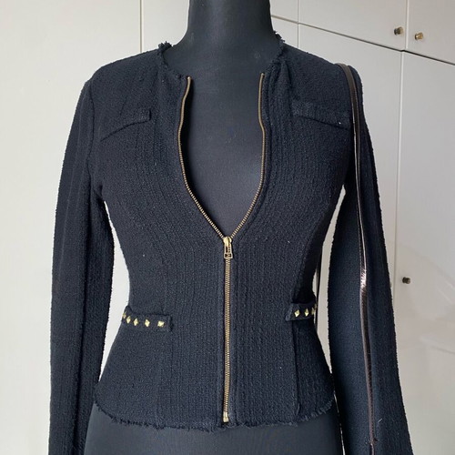 Stradivarius cardigan used black with gold details size S