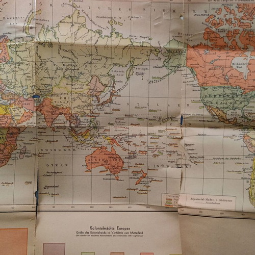 Map Die Länder der Erde 1941 used, in German