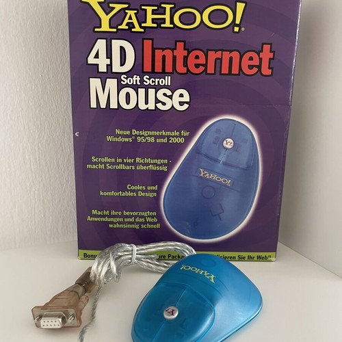 Yahoo! 4D Internet Soft Scroll Mouse vintage, unused