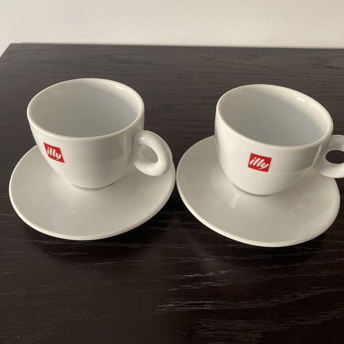 Illy cup and saucer set unused, 2 sets