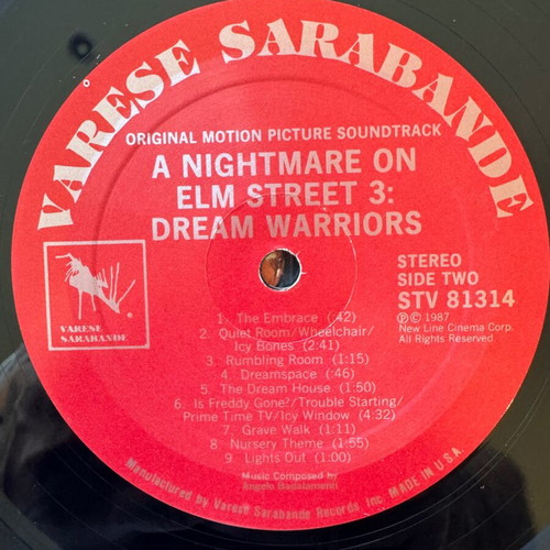 A Nightmare On Elm Street 3 Dream Warriors Soundtrack LP used
