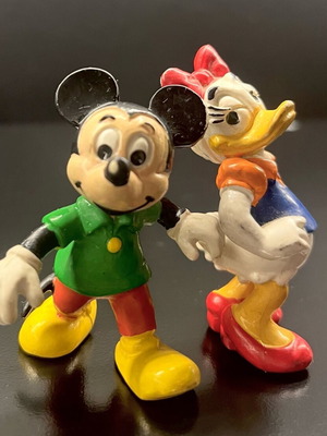 Mickey and Daisy Bully vintage figurines used, from West Germany