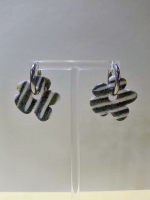Handmade polymer clay earrings new with steel hoops