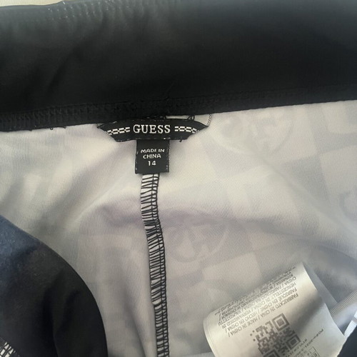 Guess girls' leggings size 14, black and white with silver detail