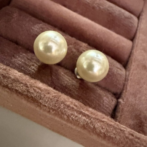 Pearl earrings large, new