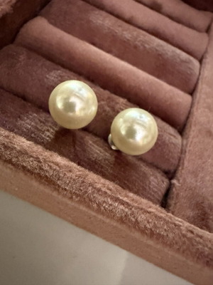 Pearl earrings large, new