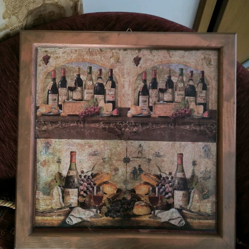Wine painting new, dimensions 39x39