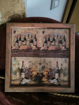Wine painting new, dimensions 39x39