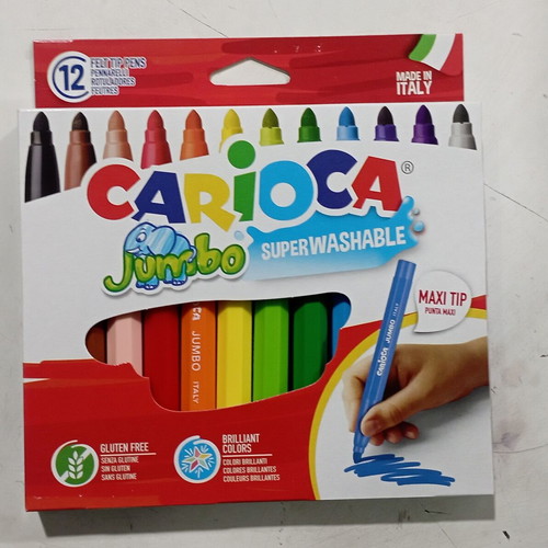 Carioca Jumbo 6mm markers set of 12 colors new