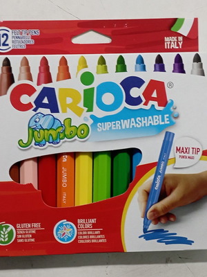 Carioca Jumbo 6mm markers set of 12 colors new