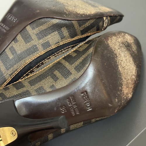Fendi Vintage Zucca Monogram High Heel Pumps size 36 used