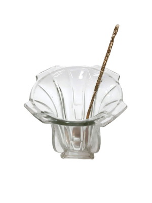 French vintage crystal ice bucket with spoon, like new