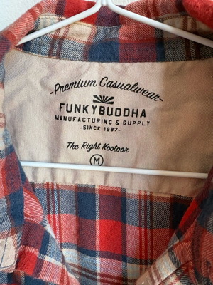Αντρικό πουκάμισο Funky Buddha Medium βαμβακερό σαν καινούργιο χειμερινό