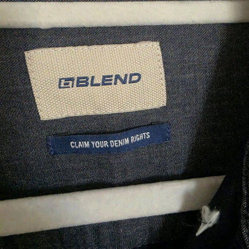 Blend men's blue navy shirt used, size L
