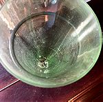  Vintage Πράσινο Γυάλινο Βάζο σε σχήμα κώνου