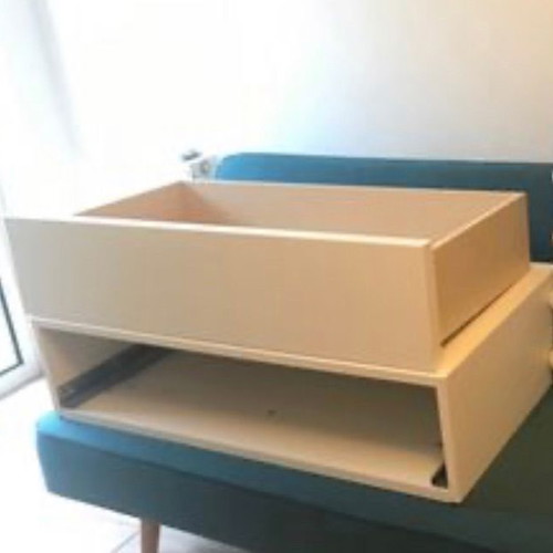 Wall-Mounted Drawer Desk White Lacquer G&G Home Couture