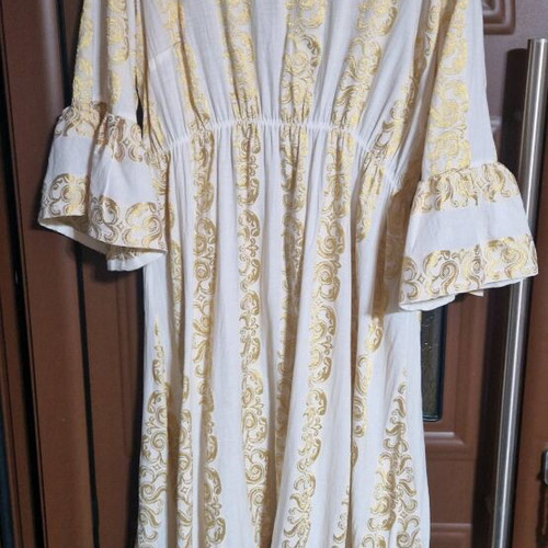 Dress with gold details and elastic waist, like new
